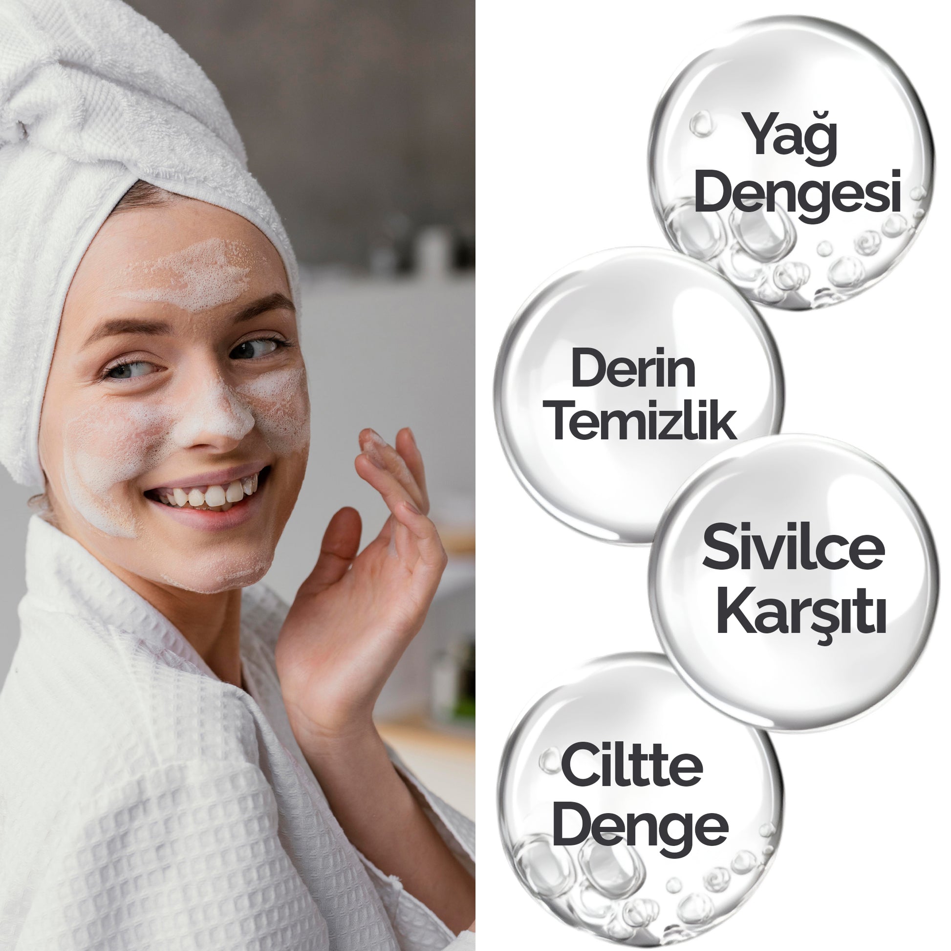 Mineaderm Yağ Dengeleme Nemlendirme Temizleme; 200 ml beyaz şişe ambalajda, yeşil detaylı temizleme jeli. Hassas temizleyici ajanları sayesinde cildi günlük olarak arındırır, ferahlık ve hijyen sağlar. Kurutmayan formülü ile cildin yağ ve nem dengesini korumaya yardımcı olur, cildi yumuşak ve dengeli bir görünüme kavuşturur.