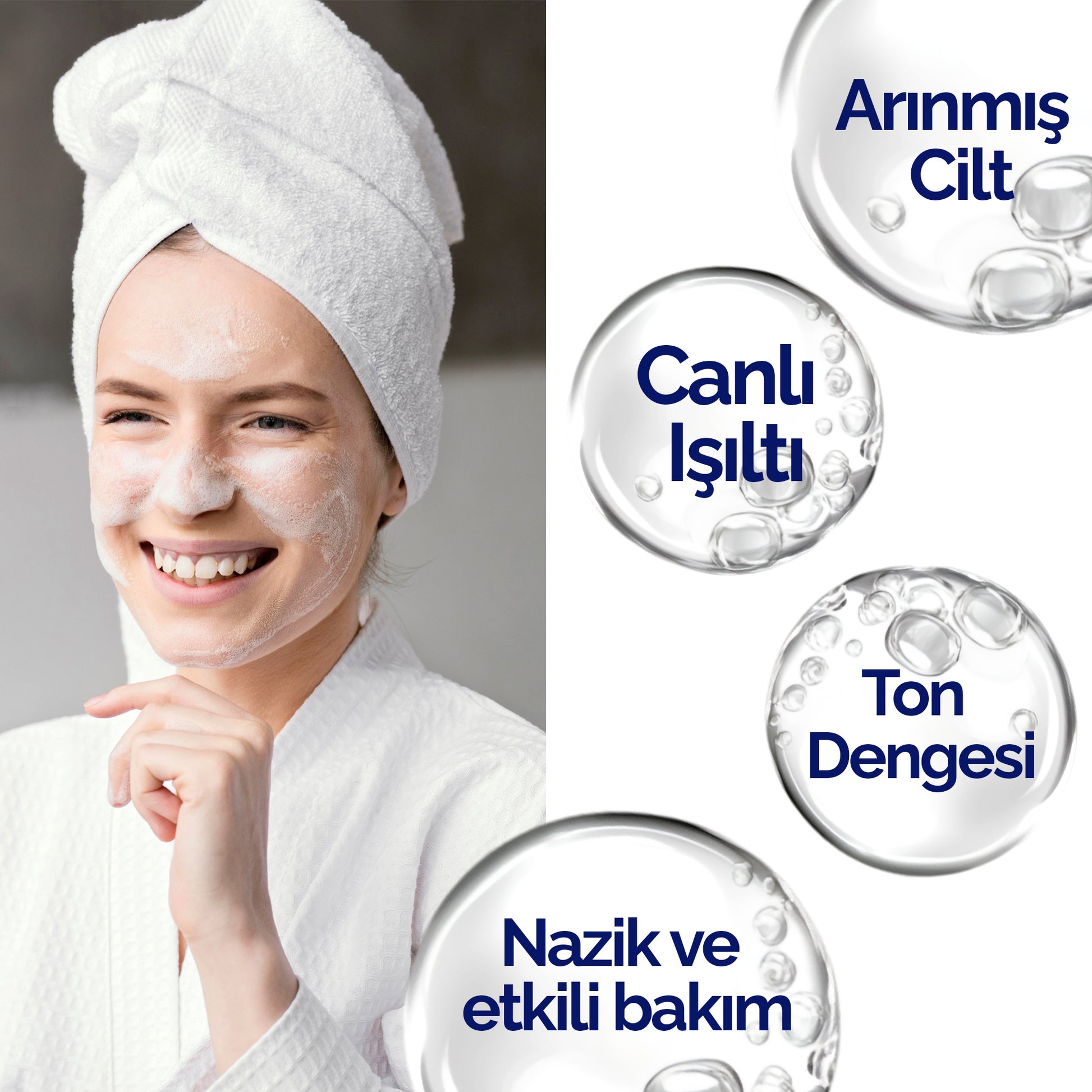 Mineaderm Temizleyici Canlandırıcı; 150 ml beyaz tüp ambalajda, mavi ve gri detaylı temizleme jeli. Cildi kurutmadan makyaj kalıntılarını ve kiri arındırır. Renk dengesinin sağlanmasına yardımcı olur, cilde parlak ve ışıltılı bir görünüm kazandırır.