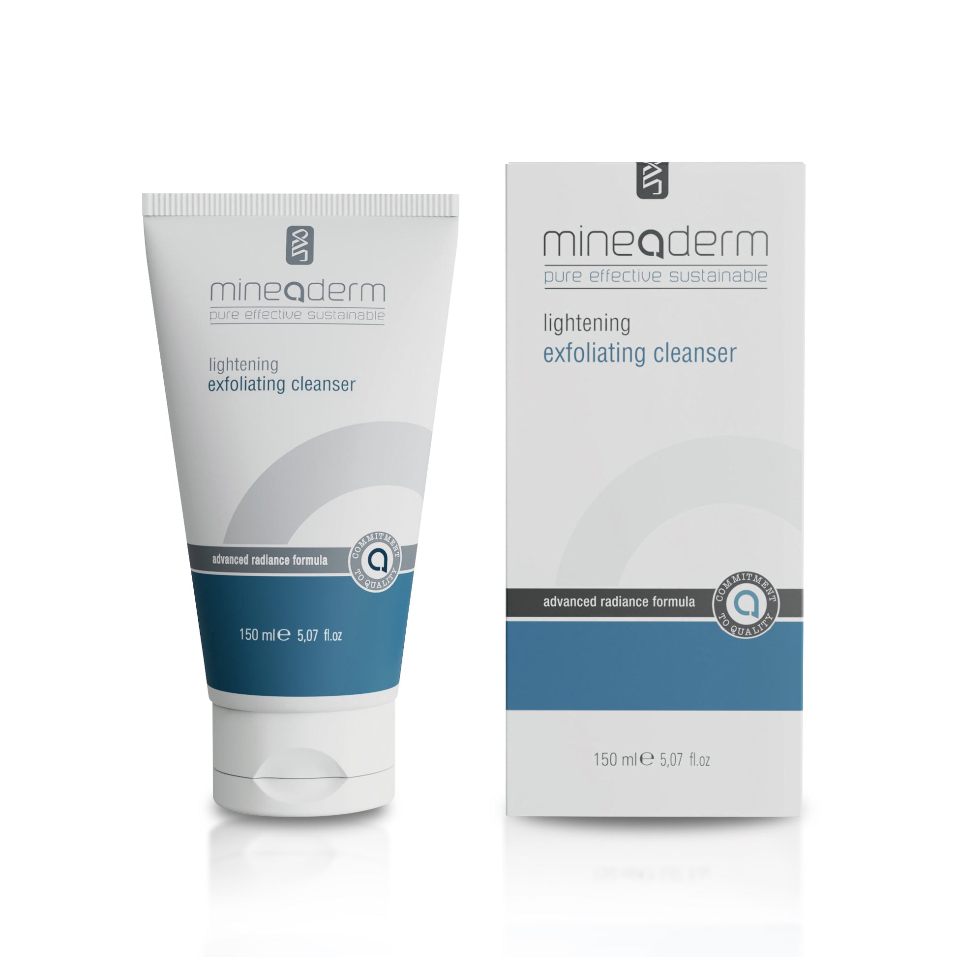 Mineaderm Arındırıcı Nemlendirici Renk Tonu Düzenleyici Canlandırıcı; 150 ml beyaz tüp ambalajda, mavi ve gri detaylı temizleyici peeling. Cildi nazikçe yeniler, kuruluğun neden olduğu pul pul dökülmeleri engellemeye yardımcı olur. Aydınlatıcı etkisiyle cilde ışıltılı bir görünüm kazandırır, pürüzsüz ve canlı bir cilt yapısını destekler.