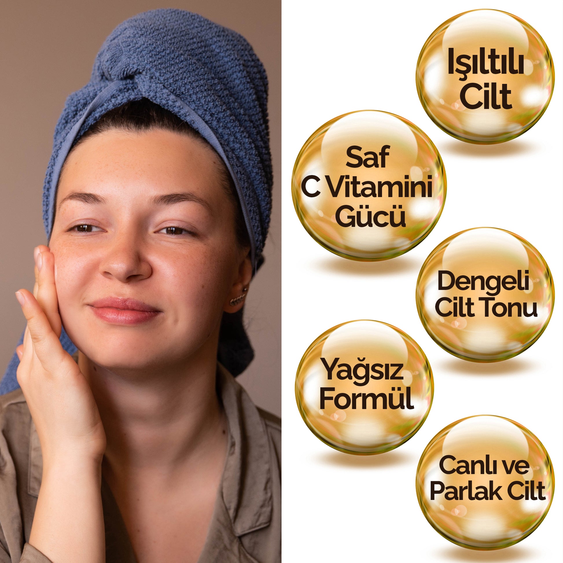 Mineaderm Leke ve Kırışıklık Karşıtı Aydınlatıcı Nemlendirici Cilt Tonu Eşitleyici; 30 ml cam şişe ambalajda, sarı detaylı cilt serumu. Cildin canlı ve parlak görünümünü destekler, güneşin zararlı etkilerine karşı koruma sağlar. Cilt tonu eşitsizliklerinin giderilmesine yardımcı olur, nemlendirici özelliğiyle cilde aydınlık, pürüzsüz ve dengeli bir görünüm kazandırır.