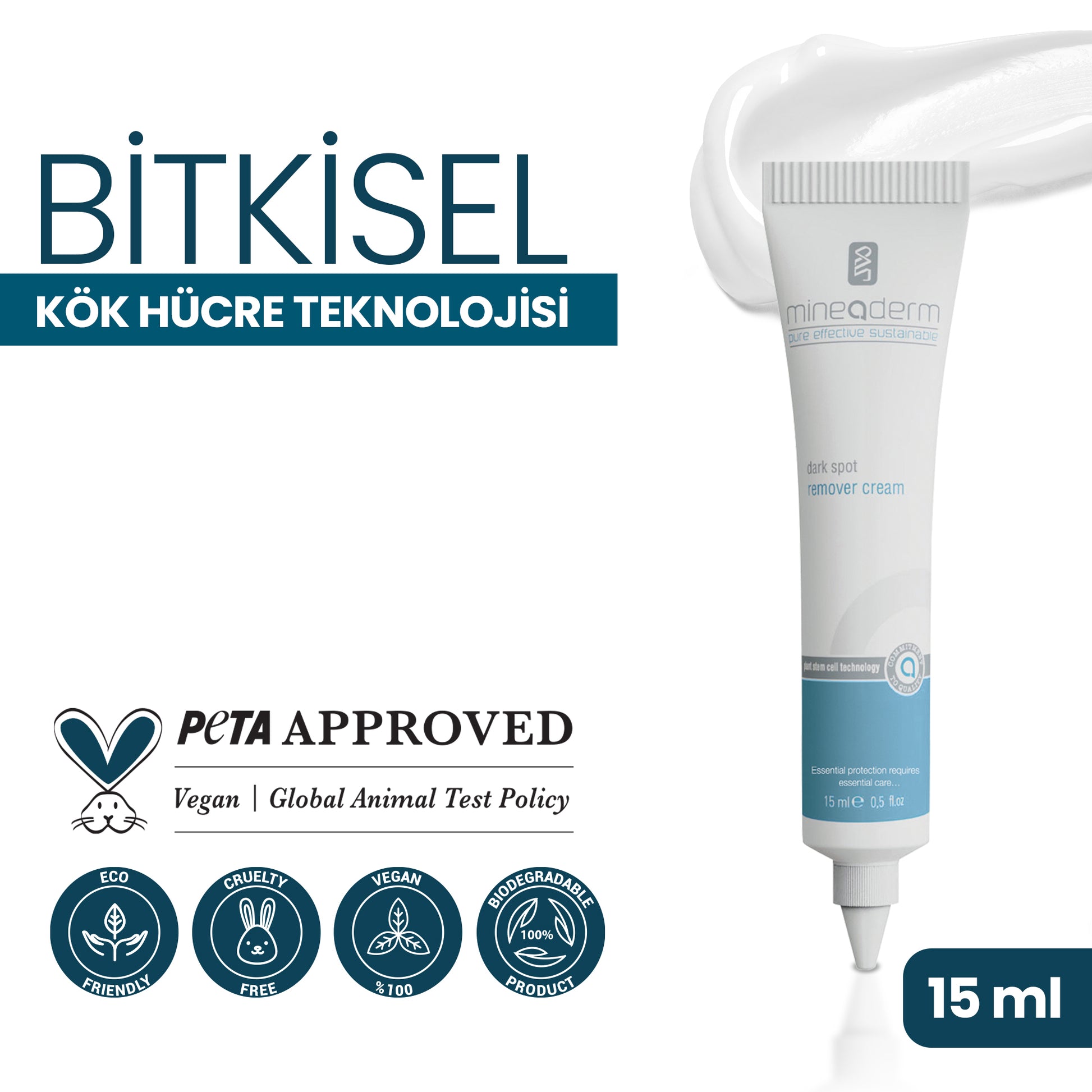 Mineaderm Leke Karşıtı Renk Tonu Eşitleyici; 15 ml beyaz tüp ambalajda, mavi detaylı bakım kremi. Ciltteki yaşlılık lekelerinin oluşumunu engellemeye yardımcı olur, renk tonu eşitsizliği yaşayan ciltlerde koyu lekelerin görünümünü düzenler. Daha aydınlık, pürüzsüz ve eşit tonda bir cilt görünümünü destekler.