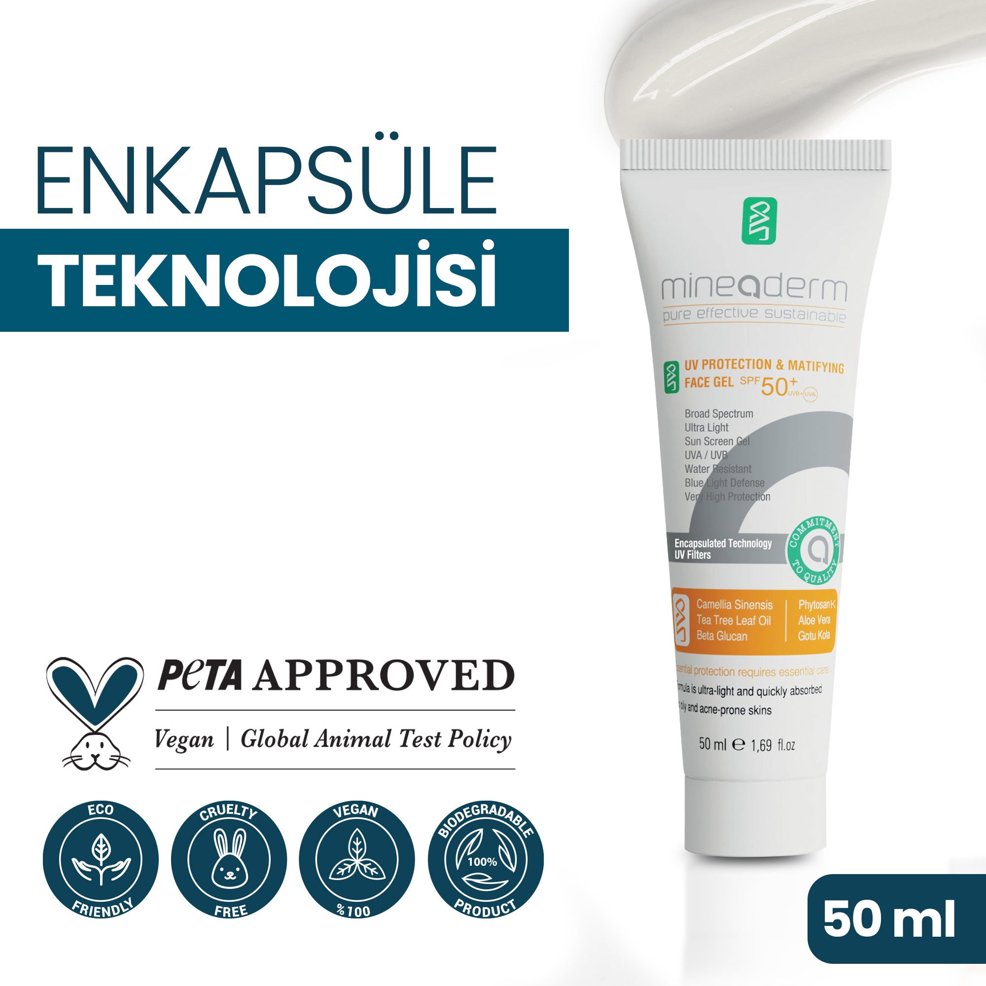 UV PROTECTION & MATIFYING FACE GEL SPF 50+ UVB+UVA