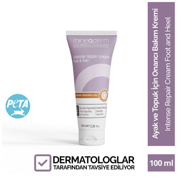 Mineaderm Nemlendirici Besleyici; 100 ml beyaz tüp ambalajda, mor ve turuncu detaylı ayak ve topuk bakım kremi. Kurumuş ve sertleşmiş cildi yumuşatmaya ve yapılandırmaya yardımcı olur. Ayak ve topuk bölgesine rahatlatıcı, konforlu bir bakım sağlar, cildin daha pürüzsüz ve sağlıklı bir görünüm kazanmasına destek olur.
