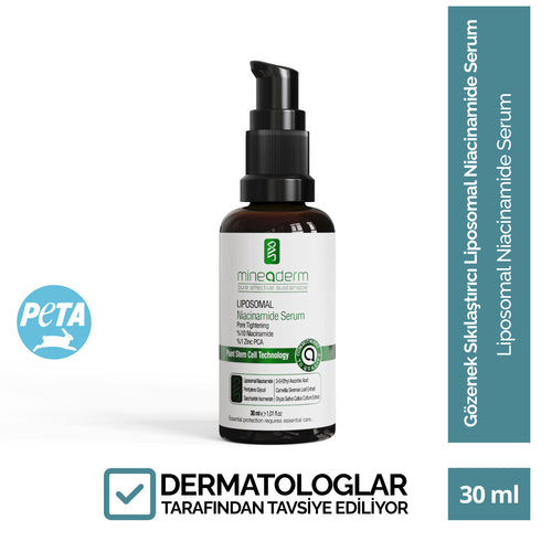 Mineaderm Yağ Dengeleyici Sıkılaştırıcı Siyah Nokta Karşıtı; 30 ml cam şişe ambalajda, yeşil detaylı serum. Siyah nokta ve cilt eşitsizliklerine karşı etkili bakım sunar. Cildin yağ dengesini düzenlemeye yardımcı olur, gözenekleri sıkılaştırır ve daha pürüzsüz, dengeli bir cilt görünümünü destekler.
