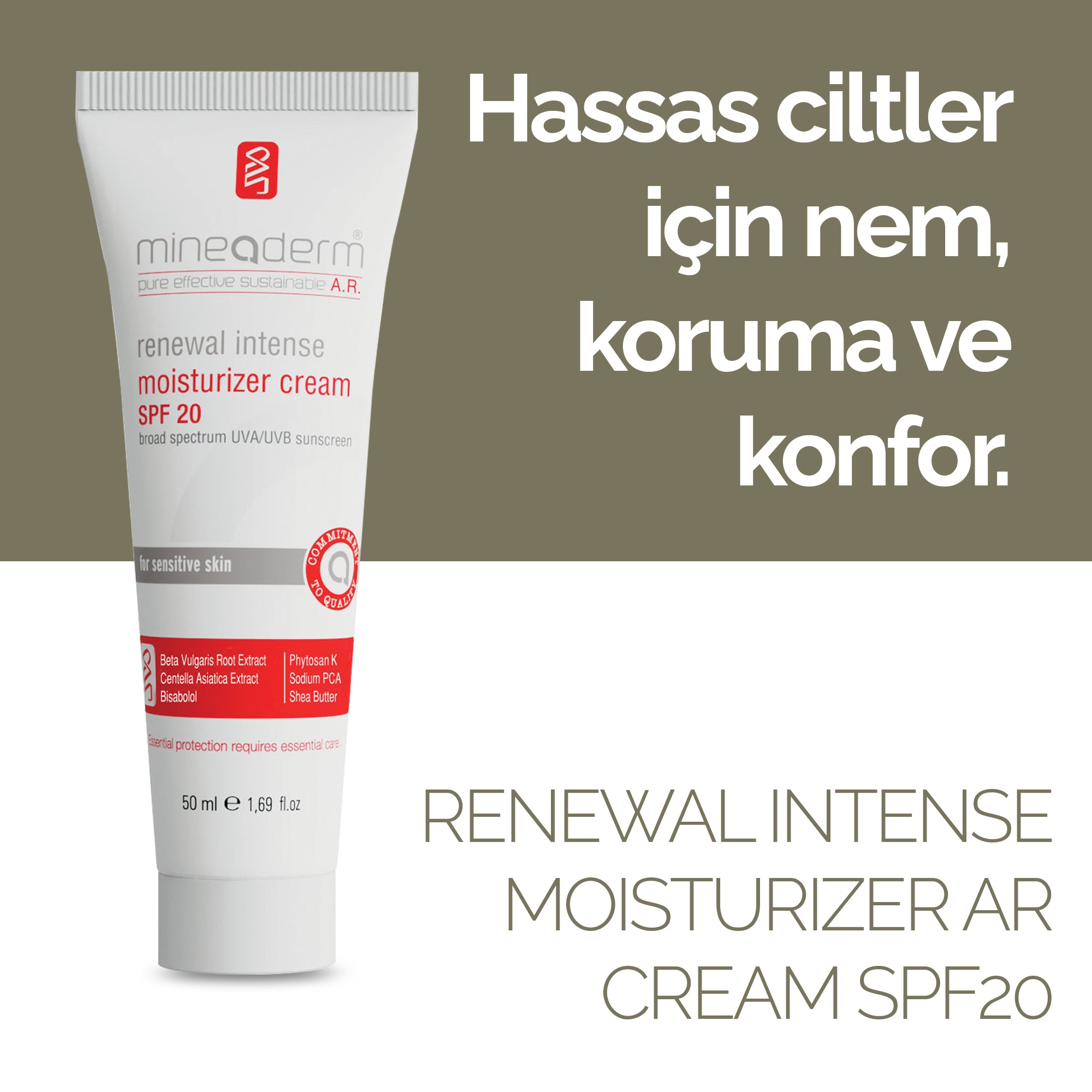 Hassas Ciltler İçin Yoğun Nemlendirici Bakım Kremi Spf 20 – mineaderm