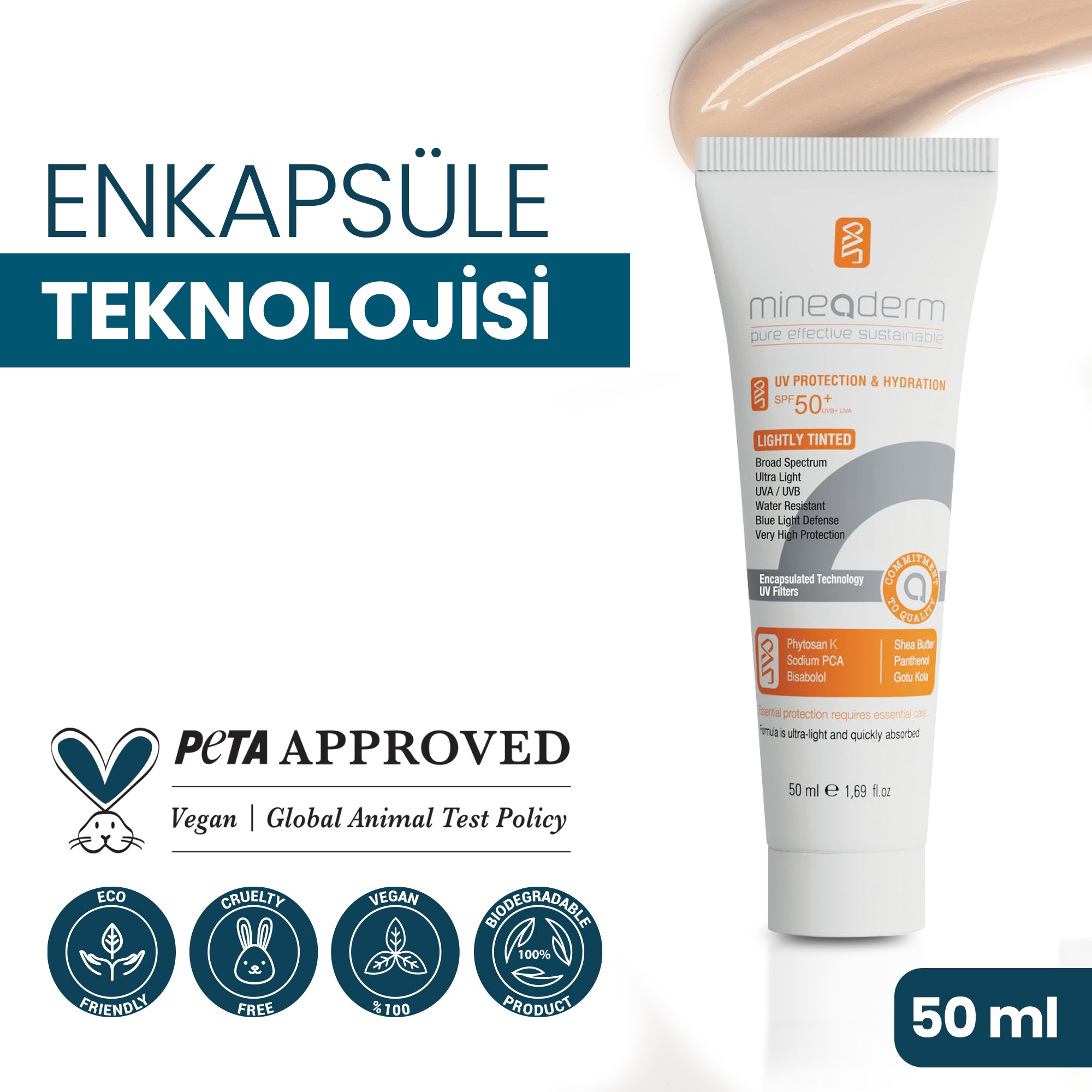 UV PROTECTION & HYDRATION LIGHTLY TINTED SPF 50+ UVB+UVA