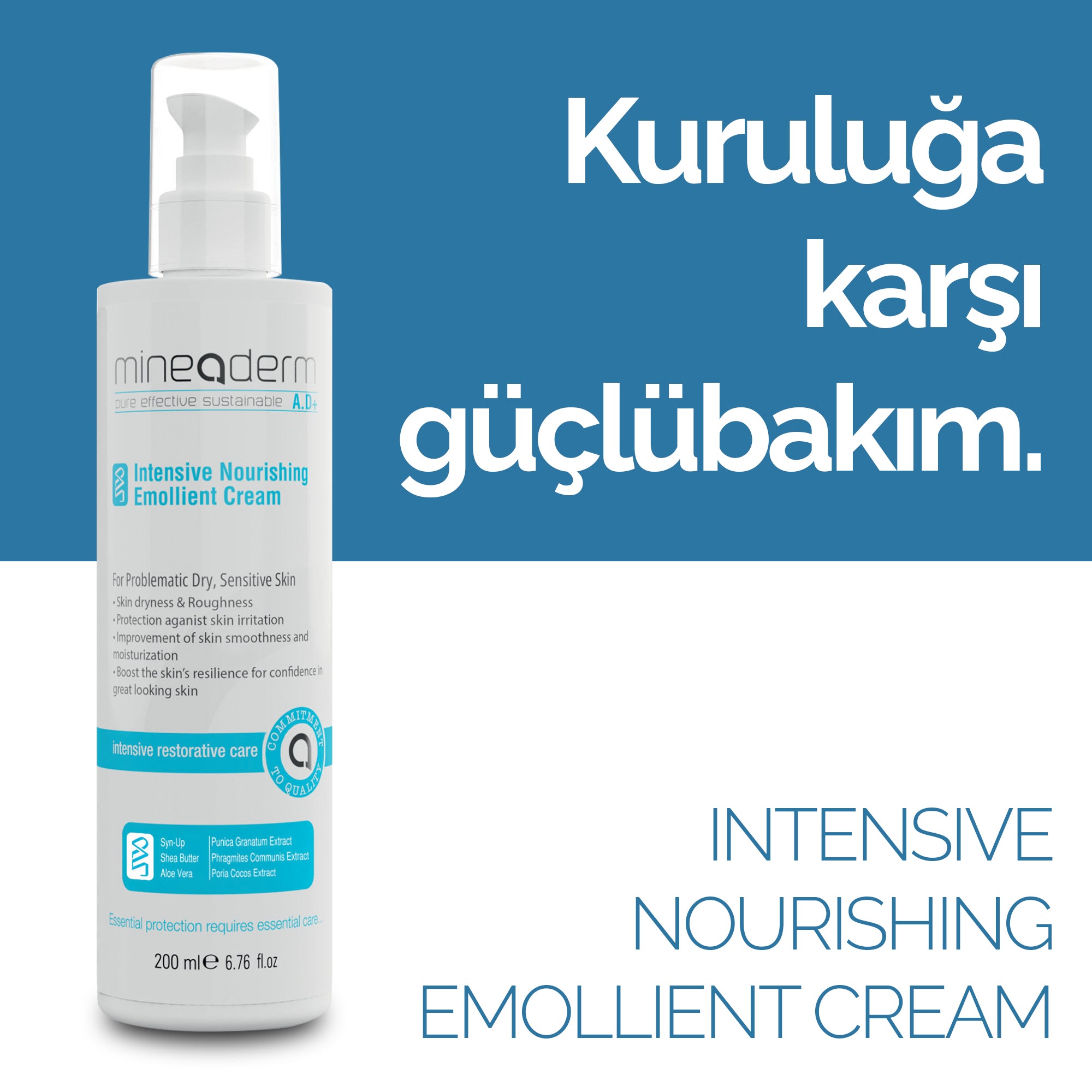 Kuru ve Çok Kuru Ciltler İçin Yoğun Nemlendirici Krem – mineaderm