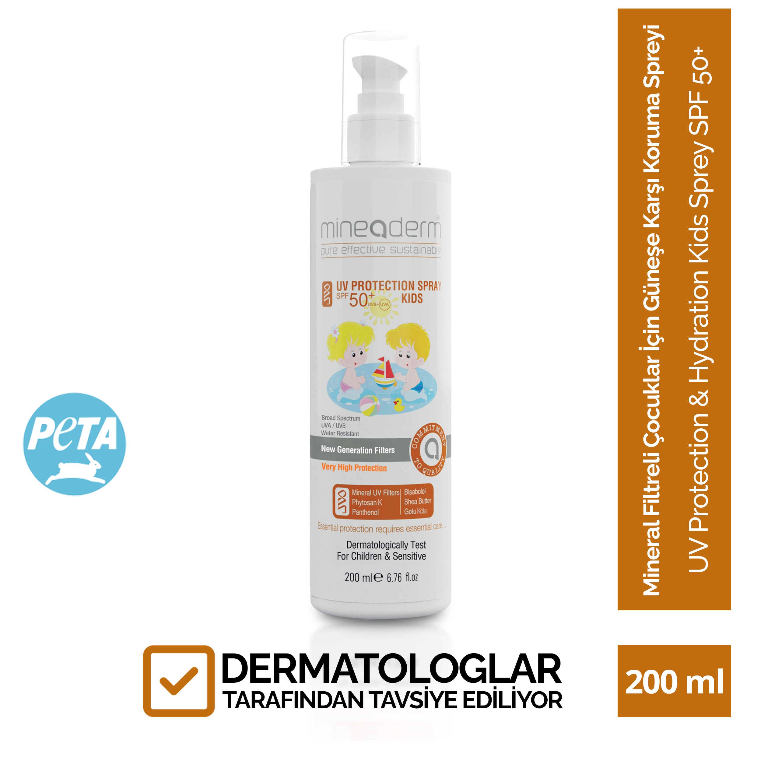 Mineral Filtreli Çocuklar İçin Güneşe Karşı Koruma Spreyi SPF 50+