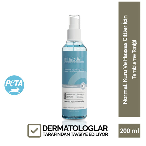 Mineaderm Arındırıcı Gözenek Sıkılaştırıcı; 200 ml mavi şişe ambalajda, beyaz, mavi ve gri detaylı tonik. Ciltteki nemi korumaya yardımcı olurken cildin tazelenmesini destekler. Yüzeyini yumuşatır, gözeneklerin sıkılaşmasına katkıda bulunur ve cilde dengeli, ferah bir görünüm kazandırır.
