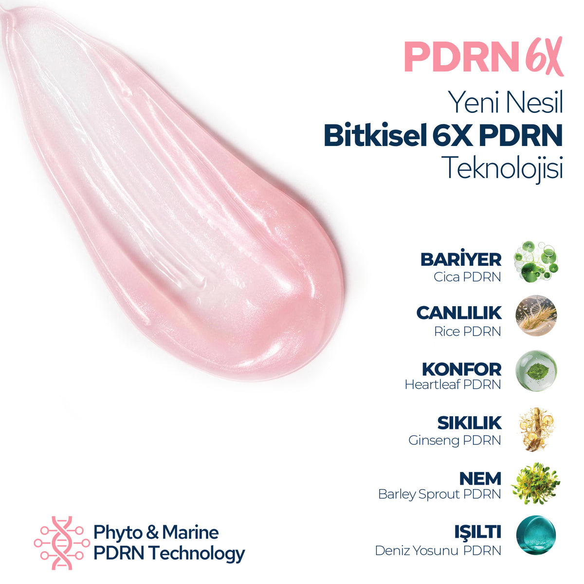 PDRN 6X Vegan Yüz Temizleme Jeli-Nazik Temizlik, Yatıştırıcı Bakım, Ferah His, Bariyer Desteği