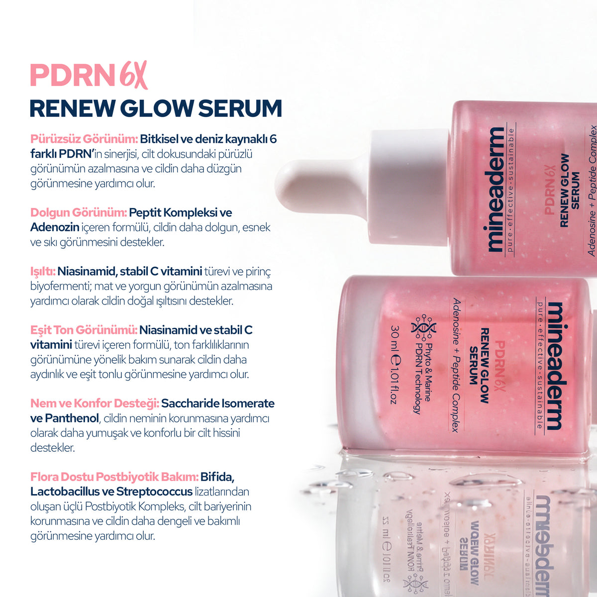 PDRN 6X Serum 30 ml – Pürüzsüzlük, Dolgun Görünüm, Işılt, Eşit Ton Görünümü