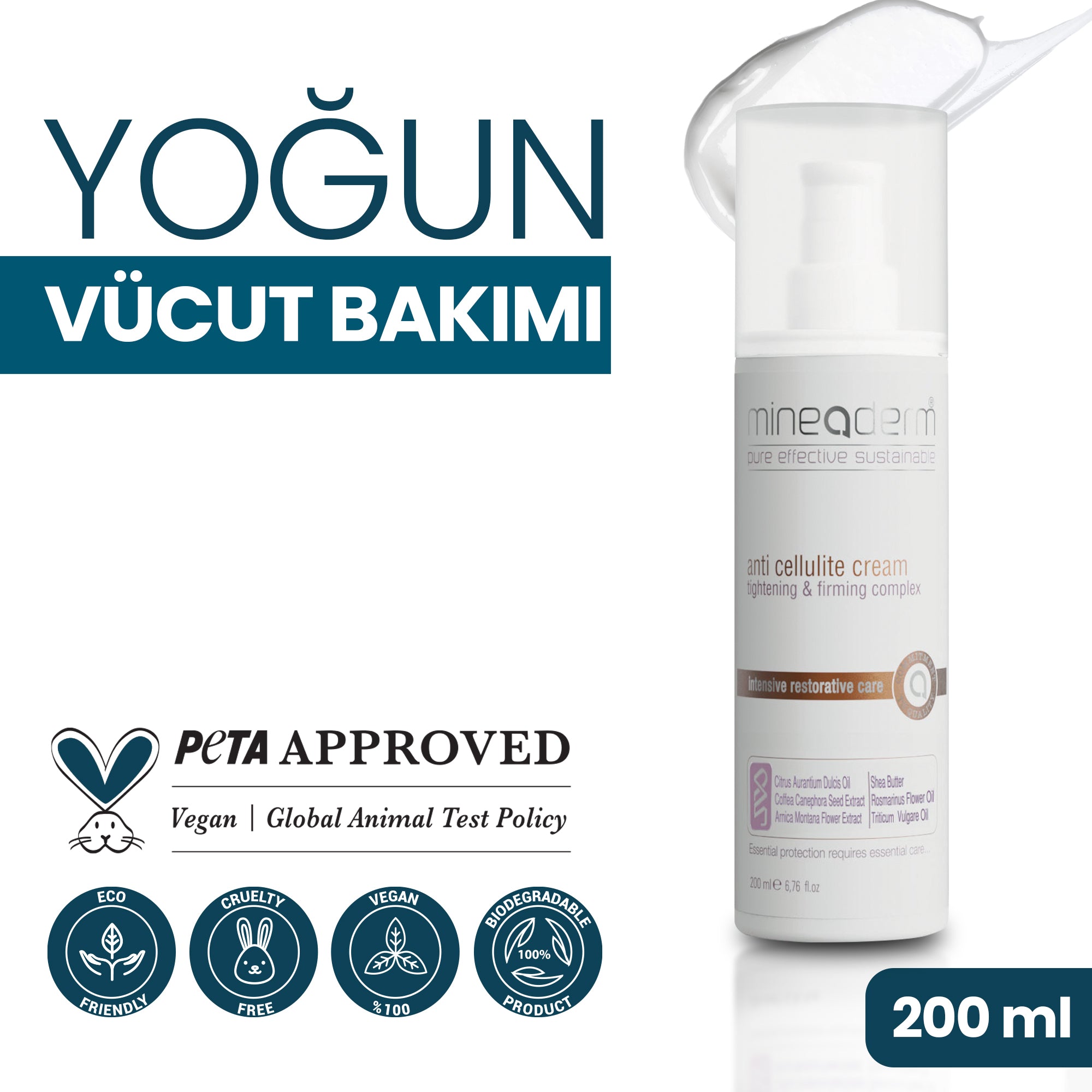 Selülit Oluşumuna Karşı ve Sıkılaştırıcı Vücut Bakım Kremi – mineaderm