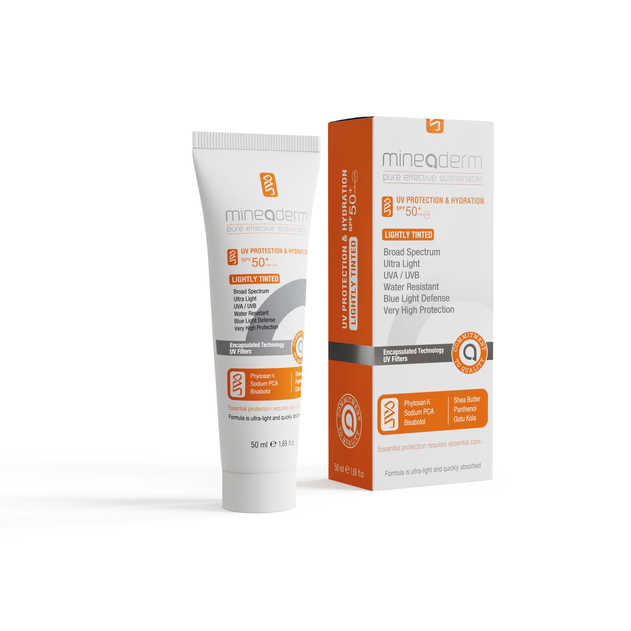 UV PROTECTION & HYDRATION LIGHTLY TINTED SPF 50+ UVB+UVA