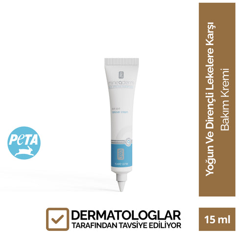 Mineaderm Leke Karşıtı Renk Tonu Eşitleyici; 15 ml beyaz tüp ambalajda, mavi detaylı bakım kremi. Ciltteki yaşlılık lekelerinin oluşumunu engellemeye yardımcı olur, renk tonu eşitsizliği yaşayan ciltlerde koyu lekelerin görünümünü düzenler. Daha aydınlık, pürüzsüz ve eşit tonda bir cilt görünümünü destekler.
